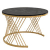 Set of 2 Coffee Nesting Table Set Detachable Sofa Side End Table Marble Effects