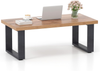 Coffee Table Farmhouse 120cm Rectangle Wooden Oak Black Living Room Center Unit