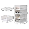 4x Stackable Wardrobe Drawer Units Organizer Clothes Closet Storage Basket Boxes