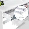 Large White Dressing Table Stool Set with LED Light Mirror Vanity Make up Desk
