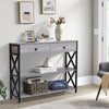 X-Frame Industrial Console Table Drawer Sofa Side Table Entryway Display Shelves