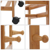 Wooden Clothes Rail Scarf Cap Hanging Garment Coat Rack Heavy Duty Rolling Stand