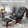Recliner Chair with Footstool, PU Leather Armchair Leisure Lounge Chair, Black