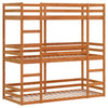 Triple Bunk Bed Wax Brown 90x190 Solid Wood Pine Z8W7