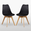 Tulip Dining Chair Padded Seat Eiffel Wood Legs (SETS OF 1,2,4) Jamie Lorenzo