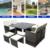 Garden Furniture Outdoor Patio Rattan Set Brown Grey Black Table 9-Piece Havana