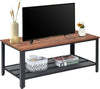 Coffee Table Tea Table with Metal Frame,Wood Coffe Table with Open Storage Shelf