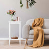 Wooden End Table Living Room Versatile 2-Tier Tall Storage Sofa Side Table