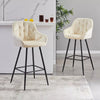 2* Velvet Bar Stools Breakfast Bar stool Pub Chairs Padded Seat Metal Leg CLIPOP
