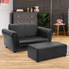 Kids Sofa Set 2-Seat Children Couch PVC Leather Upholstered Armchair Lounge Dark