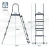 122CM Swimming Pool Ladder A-Shaped Stainless Steel Above Ground Safety Ladder
