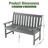 Outdoor Garden Bench All-Weather HDPE Patio Chair Ergonomic Loveseat Grey