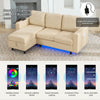 L-Shaped Sofa Bed 3 Seater Corner Sofa Convertible Settee with Storage, Beige