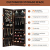Wall/Door Mounted Jewelry Armoire Organizer Full-length Mirror Storage Cabinet