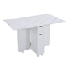 Kitchen Mobile Drop Leaf Dining Table Folding Storage Desk w/1 Drawer 2 Shelves