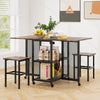 Costway 3 Pcs Foldable Dining Table Set Drop Leaf Expandable Dining Table