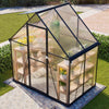 6X4FT Walk-In Greenhouse with Drainage Garden Outdoor Polycarbonate Green House