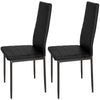 Dining Chairs Set of 2 4 6 Black Modern Faux Leather Metal Legs Home Kitchen