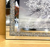 Crushed Diamond Blossom Tree Picture Silver Liquid Art 3D Wall Hung 80x50 cm