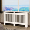 Elegant White Radiator Cover Case for Heater Burn Protection Slatted MDF Boards
