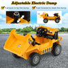 12V Ride On Dump Truck 4-wheeler Ride On Toy Car with Remote Control-Yellow