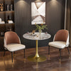 Round Dining Table Marble Modern Tulip Table Slate Tabletop Golden Pedestal Base