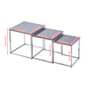 Nest Of 3 Nested Nesting Tables Side End Coffee Table Wooden for Living Room