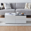 Coffee Table Black White High Gloss Top Large Storage Drawers Home Office Study