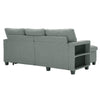 Linen Fabric 3 Seater Pull-Out Reversible Chaise Corner Sofa Bed Couch Storage