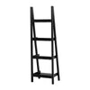 4 Tier Ladder Shelf Storage Shelving Unit Wooden Bookcase Plant Display Black