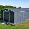 10x8" Outdoor Garden Shed Grey Metal Sheds & Storage Tool House with Floor Frame