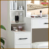 Large Dressing Table Stool Set with 3 color LED Light Mirror Vanity Make up Desk