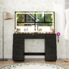 Dressing Table and Stool set 11 Drawer Makeup Table with Glass Top Vanity Desk