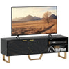TV Unit, TV Stand Cabinet with Shelves and Storage Cupboard, Black