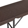 Garden PE Rattan Picnic Dining Beer Table & Chairs Camp Bistro Trestle Bench Set