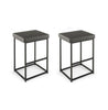 76cm Barstools Set of 2 Counter Height Chairs Modern Upholstered Pub Stools Grey
