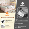 Panel Plush Velvet Upholstered Daybed 3ft Single Sofa Bed with Trundle Guest Bed