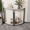 FATIVO Luxury Marble Console Table Semi Circle Entryway Table Geometric Line Leg