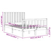 Gecheer Bed Frame with Headboard White 120x200 Solid Wood Bed Frame Q0F4