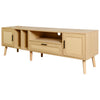 TV Stand 180 cm Entertainment Unit with Doors Drawer Rattan Sideboard Cabinet