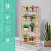 4-tier Bamboo Plant Stand Freestanding Ladder Plant Storage Shelf Display Rack