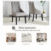 2x Grey PU Leather Dining Chairs Button-Tufted Upholstered with Rivets Ring Pull