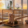 Heavy Duty Dog Crate Anti-bite Aluminum Pet Kennel Cage End Table Log Cabin Cart