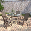 Garden Patio Furniture Set Outdoor Brown 4 6 Seat 150cm Table and Folding Chairs