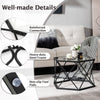 Hexagonal Coffee Tables Metal Frame Sofa Tea Table with Tempered Glass Top