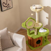Indoor Pet Jungle Activity Center Playhouse Cute Cat Tree-Green