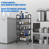Metal Kitchen Trolley Shelving Rotating Storage Cart Mobile Shelving Rack Black