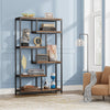 5-Tier Staggered Bookshelf, Industrial 70.8-Inch Tall Bookcase for Home Office