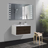 Illuminated Bathroom Mirror With LED Light Clock Demister Pad Touch Switch