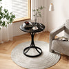 Modern 50cm Round Coffee Table with Pedestal Base Sofa Side Tea End Tables Black
